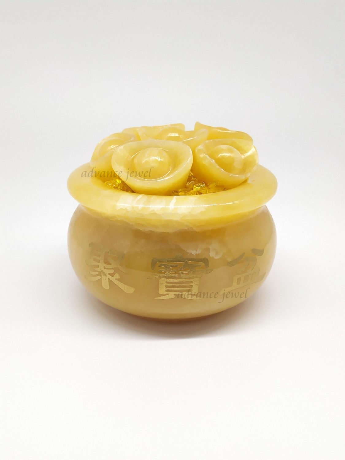 W21A-0035B_黃玉_黃晶_聚寶盆_元寶_寶峻_AdvanceJewel_水晶_風水_財富_偏財_聚財