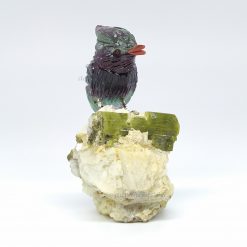 水晶雀鳥雕刻(瑩石,碧璽)