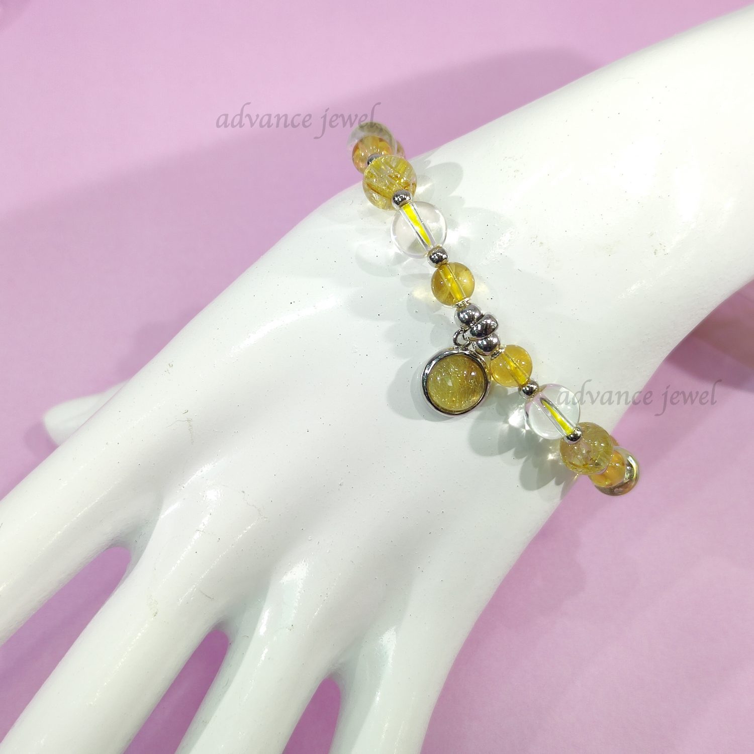 T23B-0089D_金髮晶_黃晶_白水晶_手鏈_寶峻_AdvanceJewel_水晶_風水_招財_聚財_積極_淨化