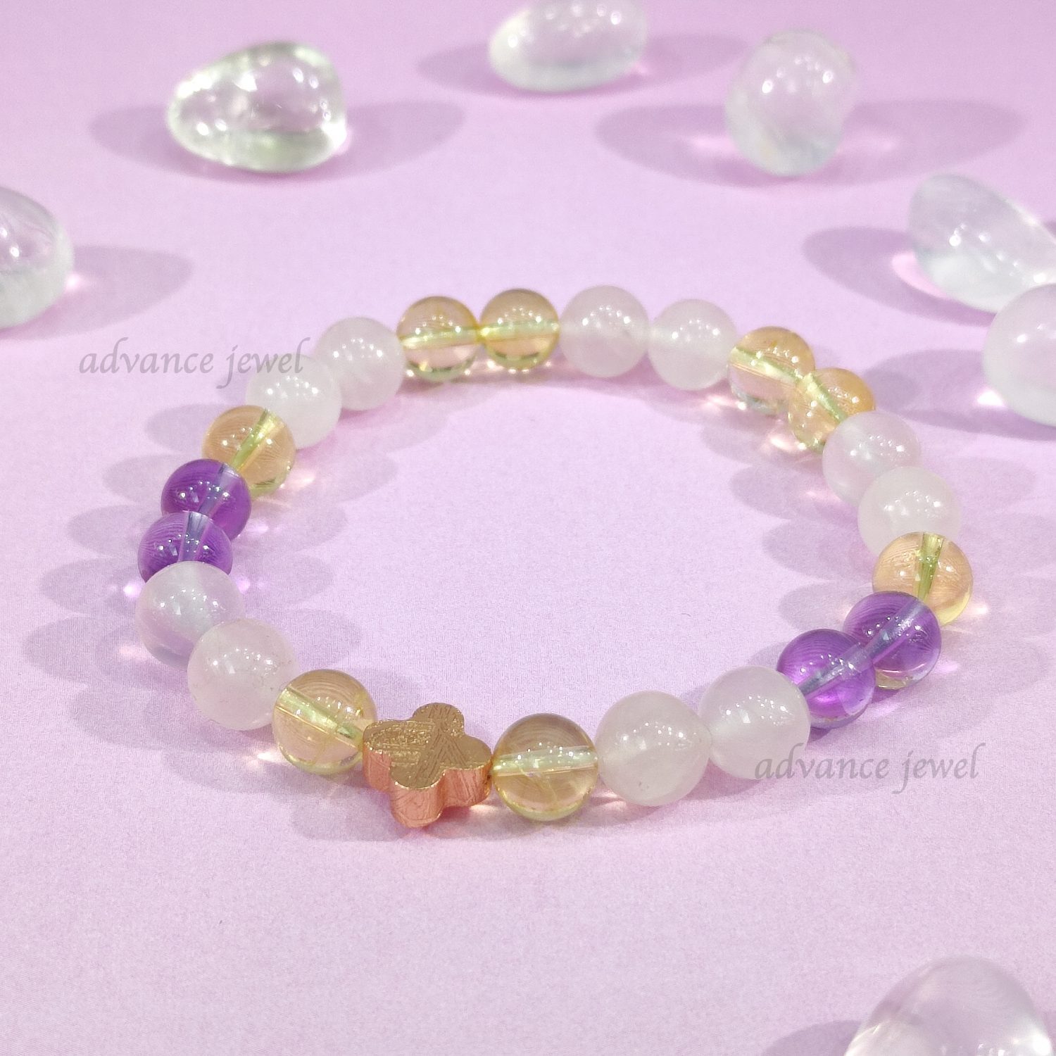 T23B-0097A_天鐵_黃晶_粉晶_紫晶_手鏈_寶峻_AdvanceJewel_水晶_風水_招財_辟邪_智慧_人緣_愛情