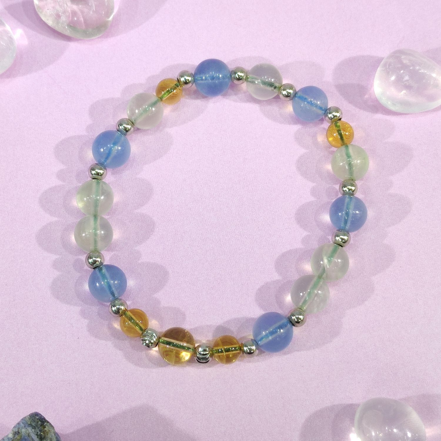 T23B-0099B_海藍寶_黃晶_葡萄石_手鏈_寶峻_AdvanceJewel_水晶_風水_溝通_財運_堅毅_辟邪