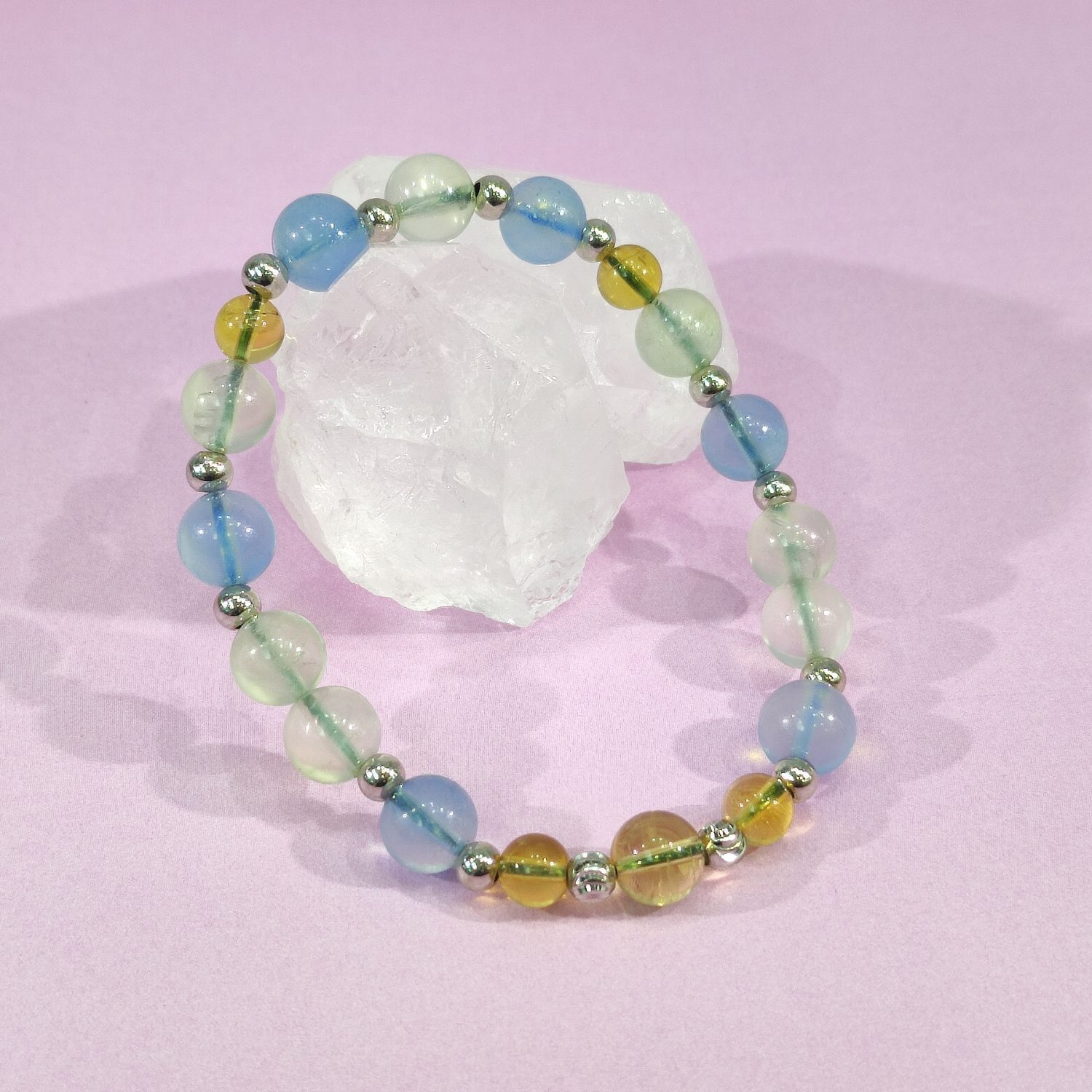 T23B-0099C_海藍寶_黃晶_葡萄石_手鏈_寶峻_AdvanceJewel_水晶_風水_溝通_財運_堅毅_辟邪