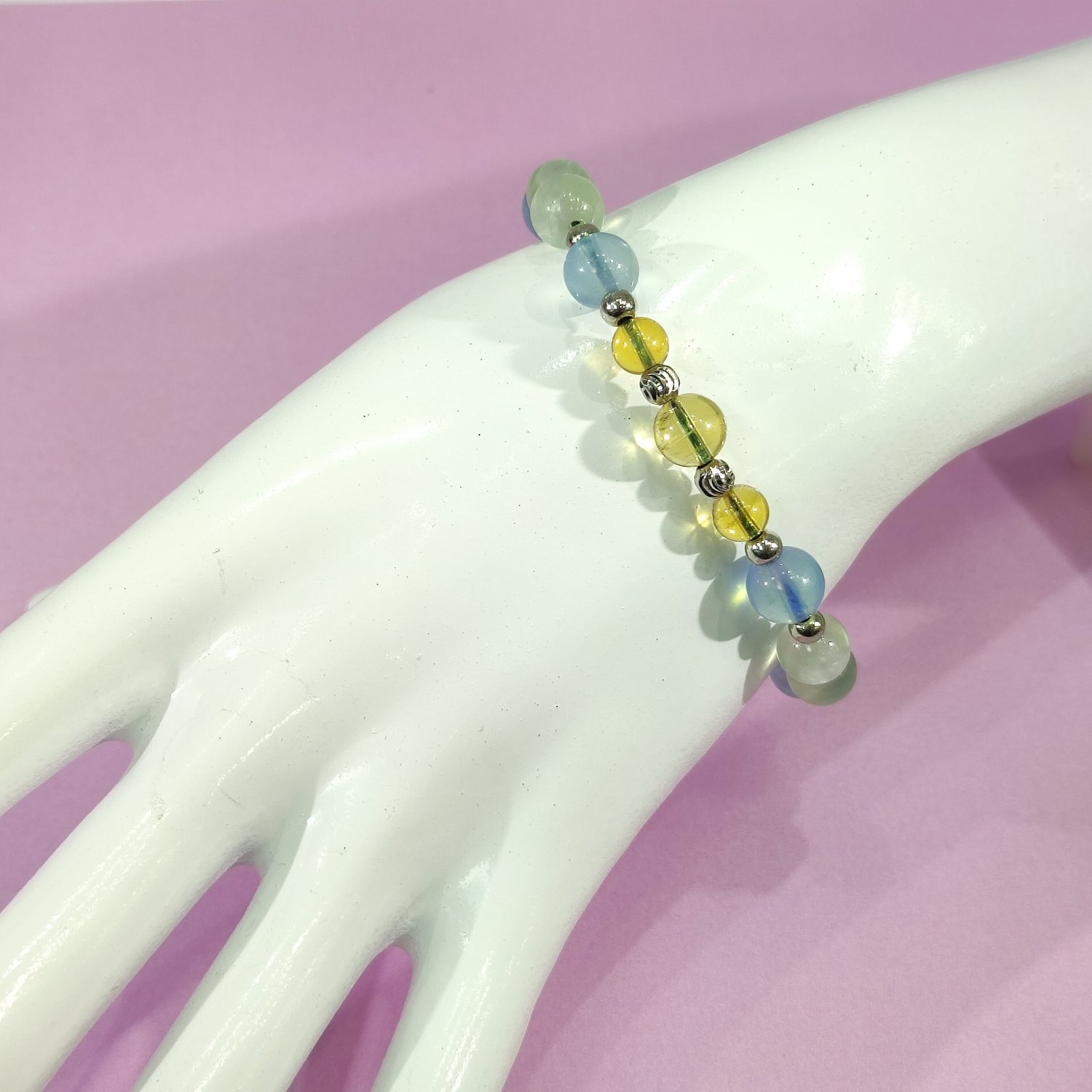 T23B-0099D_海藍寶_黃晶_葡萄石_手鏈_寶峻_AdvanceJewel_水晶_風水_溝通_財運_堅毅_辟邪