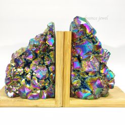 紫晶簇木書夾(鍍紫五彩色)