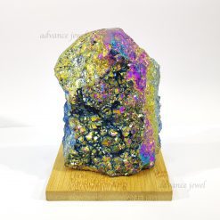 紫晶簇(鍍紫五彩)木座擺件
