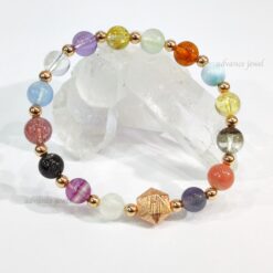 天鐵六角星多寶手鏈-925 玫瑰金